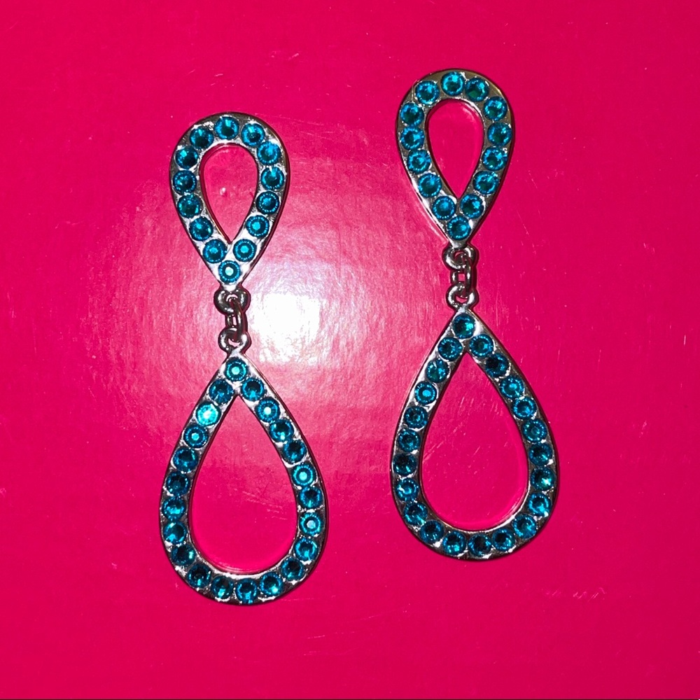 Teal pageant earrings